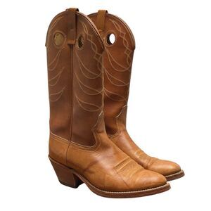 Vintage Acme Buckaroo Cowboy Western Boots Brown Leather Men’s Size 9.5 D (HF30)